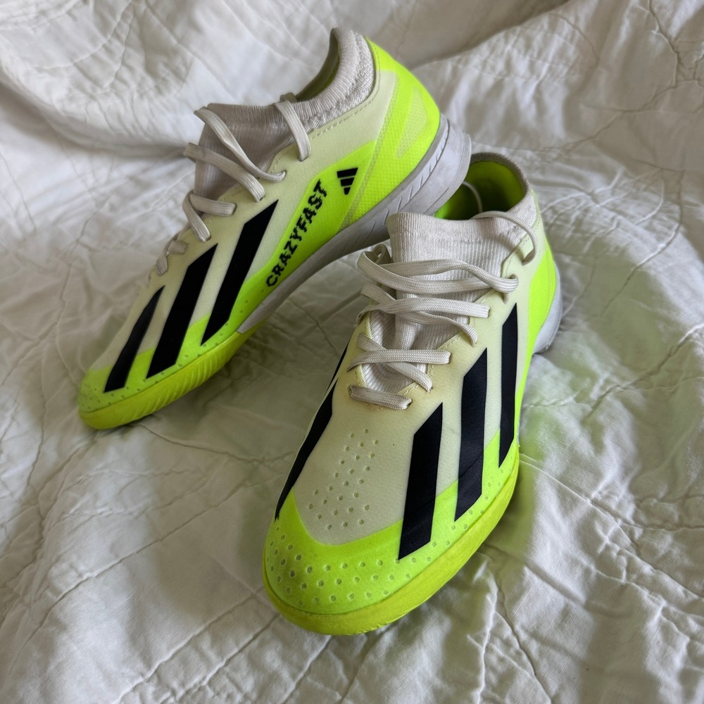 Adidas X Crazyfast.4 Indoor Soccer Shoes Lucid Lemon Black Men 4 Women 5.5